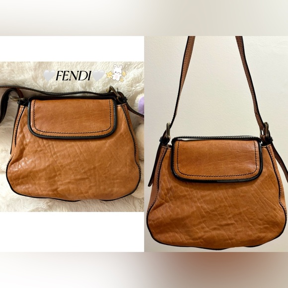 Auth🌷Fendi🌷 Zucca Shoulder Bag Nappa B Bis Patent Trim Pochette/Flap Bag⚡️ - Picture 6 of 16